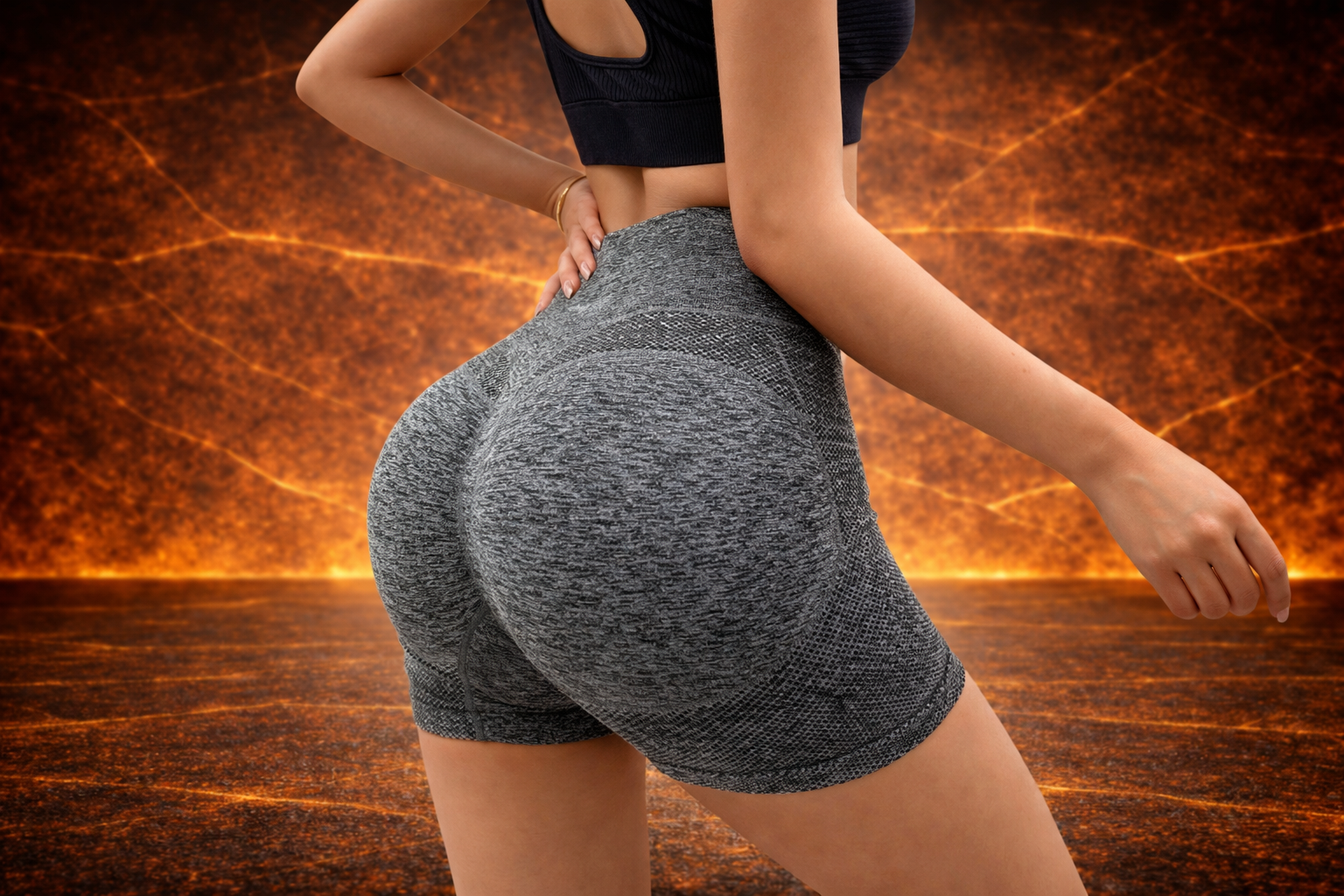 High-Waist Seamless Scrunch Butt Shorts